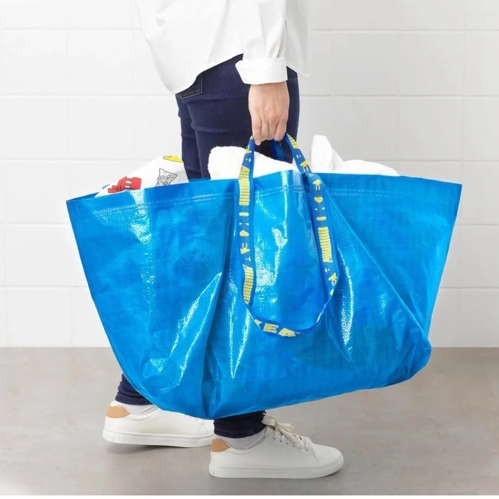 (Set of 2) NEW Ikea FRAKTA Shopping bag, large, blue
